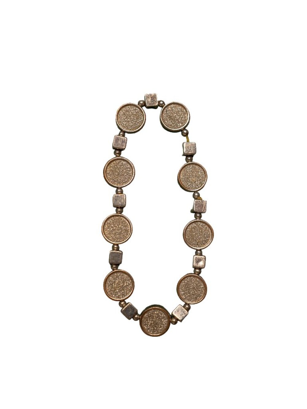 Vintage Silver Beaded Glittery Stretch Bracelet